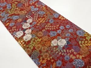 縮緬地辻が花模様開き名古屋帯（額縁仕立て）